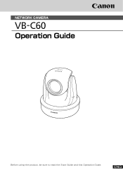 Canon Vb-C60 VB-C60 Operation Guide