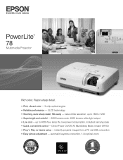 Epson PowerLite 78 Product Brochure