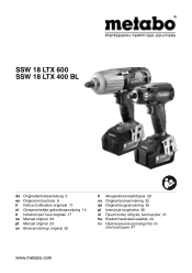 Metabo SSW 18 LTX 400 BL Operating Instructions 3