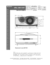 Sony VPL-VW11HT Dimensions Diagrams (front & back view)