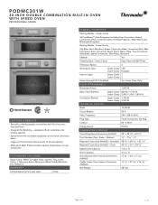 Thermador PODMC301W Product Spec Sheet