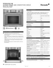 Thermador PODS301W Product Spec Sheet