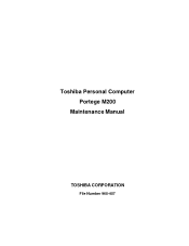 Toshiba M200-ST2002 Maintenance Manual