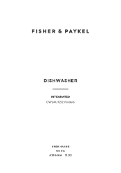 Fisher and Paykel DW24UT2I2 User Guide Integrated Dishwasher