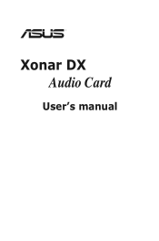 Asus XONAR DX Xonar DX user's manual of English Edition