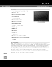 Sony KDL-26M3000 Marketing Specifications