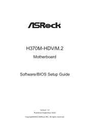 ASRock H370M-HDV/M.2 Software/BIOS Setup Guide