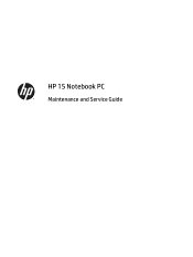 HP 15-f004dx HP 15 Notebook PC Maintenance and Service Guide