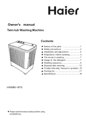 Haier HWM80-187S User Manual