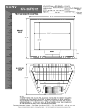 Sony KV-36FS12 Dimensions Diagrams (front & bottom view)