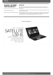 Toshiba Satellite L50 PSKT4A-08C01Y Detailed Specs for Satellite L50 PSKT4A-08C01Y AU/NZ; English
