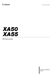 Canon XA55 XA50 XA55 Instruction Manual