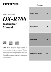Onkyo DX-R700 User Manual English