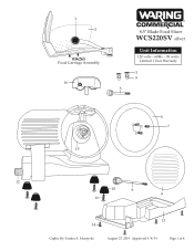 Waring WCS220SV Parts Diagram