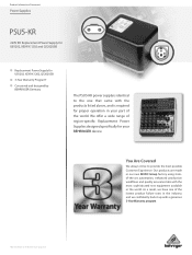 Behringer PSU5-KR Product Information Document