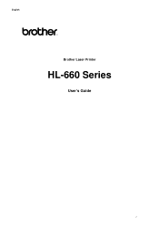 Brother International HL-665 Users Manual - English