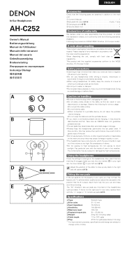 Denon AH-C252 Owners Manual - English
