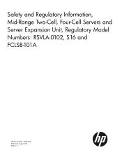 HP 9000 rp8440 Safety and Regulatory Information, Mid-Range Two-Cell, Four-Cell Servers and Server Expansion Unit, Regulatory Model Numbers: RS