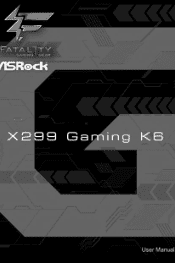 ASRock Fatal1ty X299 Gaming K6 User Manual