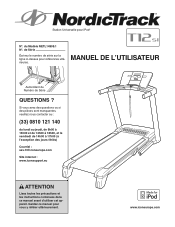 NordicTrack T12 Si Cwl Treadmill French Manual