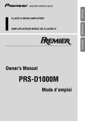 Pioneer PRS D1000M Owner's Manual