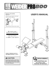 Weider Pro 800 English Manual