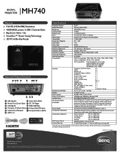 BenQ MH740 MH740 Data Sheet