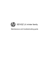 HP Latex 600 HP Scitex LX Printer Family - Maintenance and troubleshooting guide