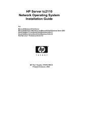 HP Tc2110 hp server tc2110 NOS installation guide (English)