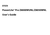 Epson PowerLite Pro Z8050WNL User's Guide
