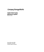 HP SW TL881 DLT Mini-Lib/1 Compaq StorageWorks TL881/TL891 Family MiniLibrary System Reference Guide (July 2000)