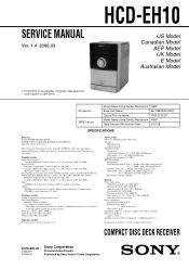 Sony HCD-EH10 Service Manual
