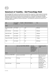 Dell PowerEdge R220 Statement of Volatility  Dell PowerEdge R220