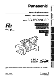 Panasonic AGHVX200APS User Manual