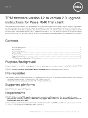 Dell Wyse 7040 TPM firmware version 1.2 to version 2.0 upgrade instructions for thin client