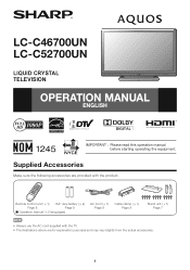 Sharp LC-C46700UN LC-C46700UN | LC-C52700UN Operation Manual