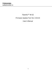 Toshiba Flash Air PFW016U-1BCW FlashAir II Firmware Update Tool Manual (Mac) English