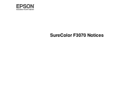 Epson SureColor F3070 Notices