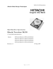 Hitachi HTS542516K9SA00 Specifications