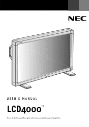 NEC LCD4000-BK MultiSync LCD4000 User's Manual