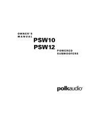 Polk Audio PSW10 PSW10 Owner's Manual