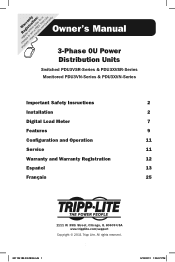 Tripp Lite PDU3VN3L1520 Owner's Manual for High Voltage 3-Phase PDU 932906