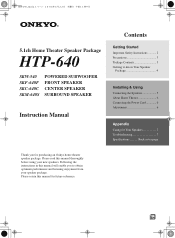 Onkyo HTP-640 Owner Manual