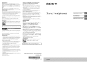 Sony MDR-1A Operating Instructions
