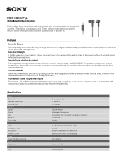 Sony MDR-XB50AP Marketing Specifications (Blue model)