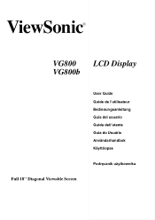 ViewSonic VG800B User Manual