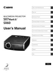 Canon REALiS LCOS SX7 Mark II D User Manual