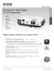 Epson PowerLite 1930 Product Specifications