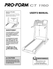 ProForm Ct1160 Treadmill User Manual