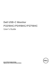 Dell P2219HC USB-C Monitor Users Guide
